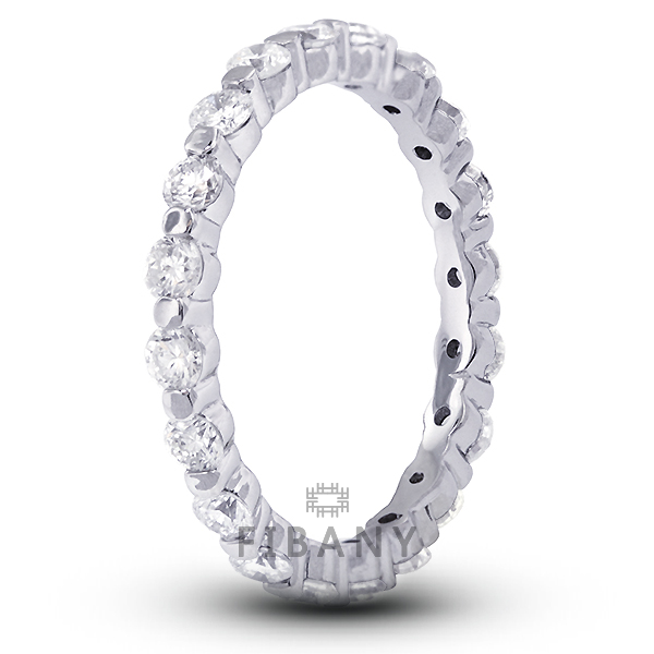 1ct Round Cut Natural Diamond Eternity Wedding Band 14k White Gold Womens Ring
